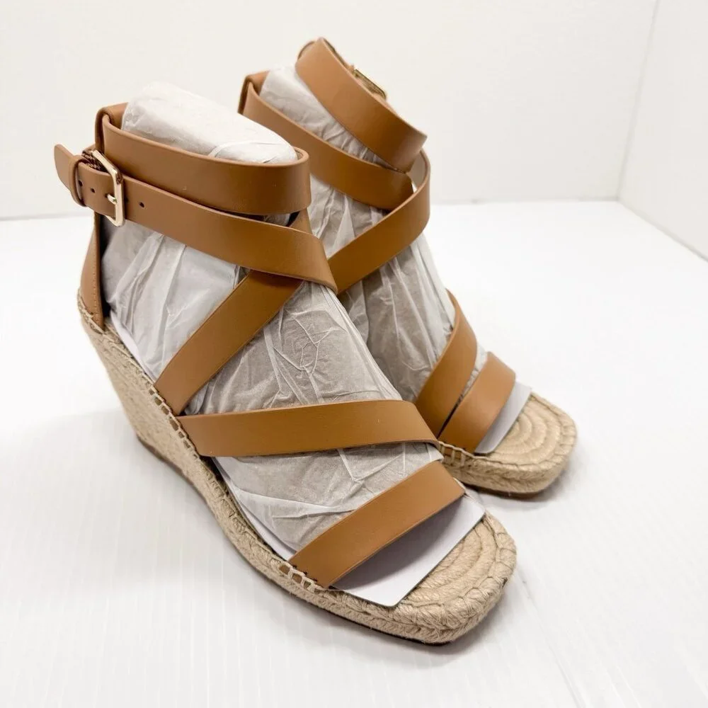 Vince Camuto Mesteria Espadrille Wedge Sandals Strappy Ankle 6M Summer Boho Chic